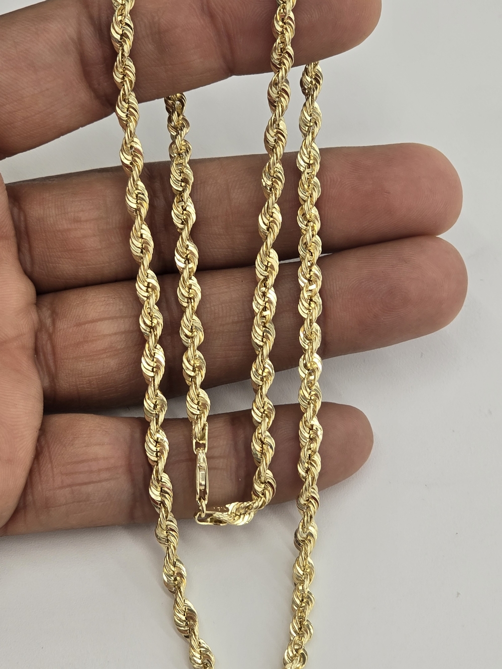 10k Real Gold Rope Chain 4mm 22 Inch - Picture 7 of 9